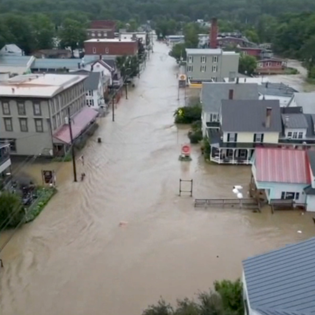 Flooding in Ludlow, Vermont.